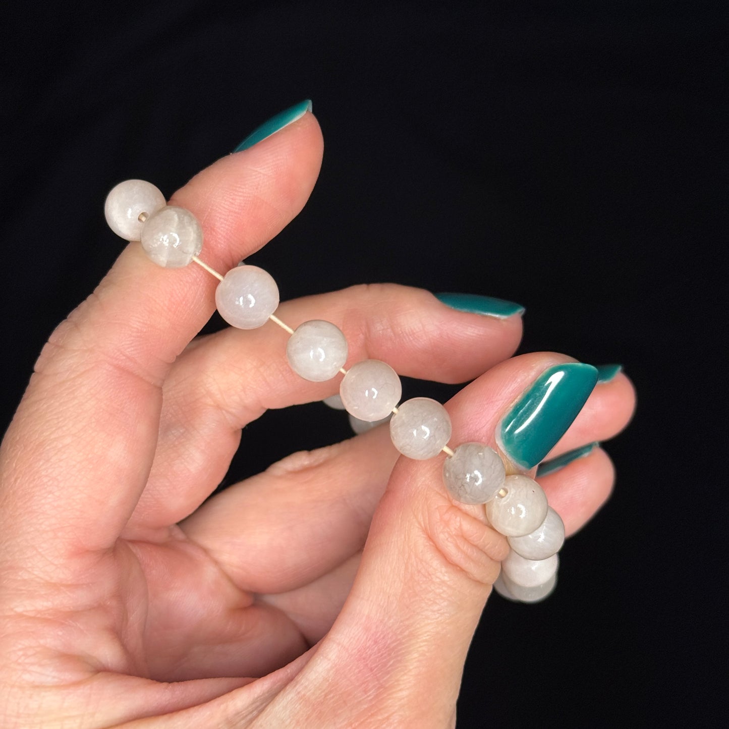 Perlenarmband „Marble Vintage Grey“ – Marmor, gefärbt mit 925 Sterling Silber Verschluss