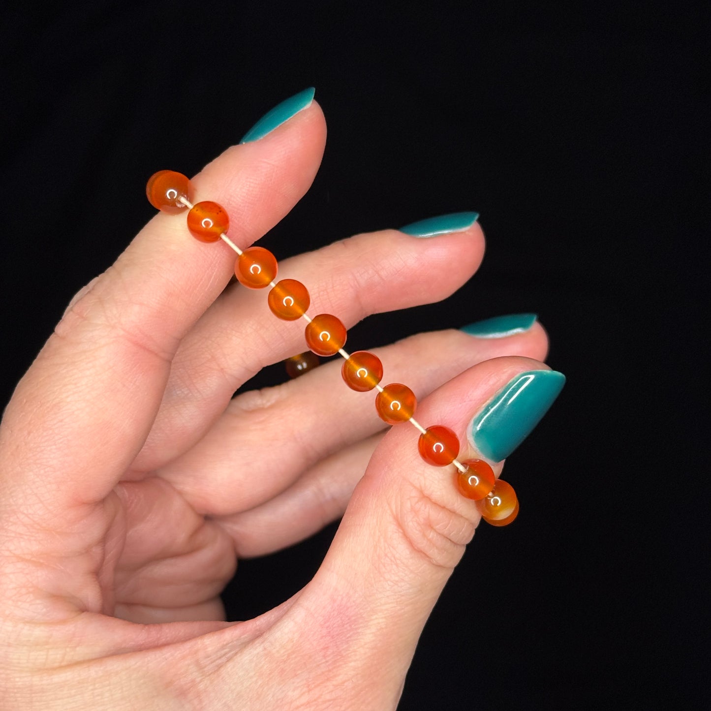 Perlenarmband „Sienna“ – Achat & Karneol mit 925 Sterling Silber Verschluss