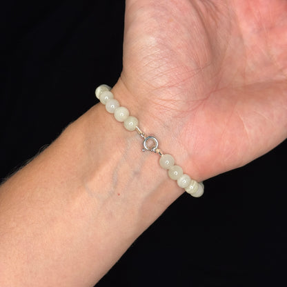 Perlenarmband „Icey Yellow“ – Natursteinperlen mit 925 Sterling Silber Verschluss