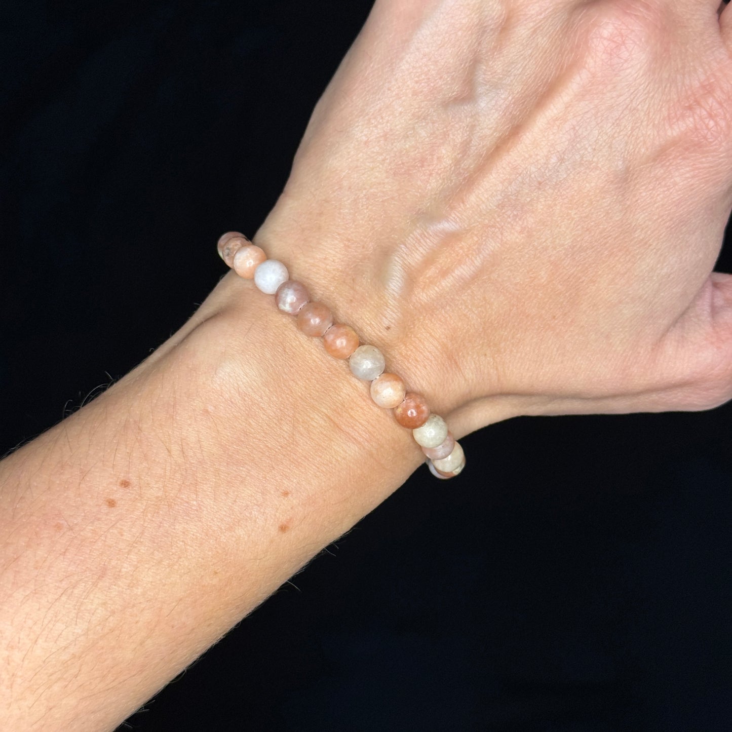 Perlenarmband „Marble Rose“ – Marmor mit 925 Sterling Silber Verschluss