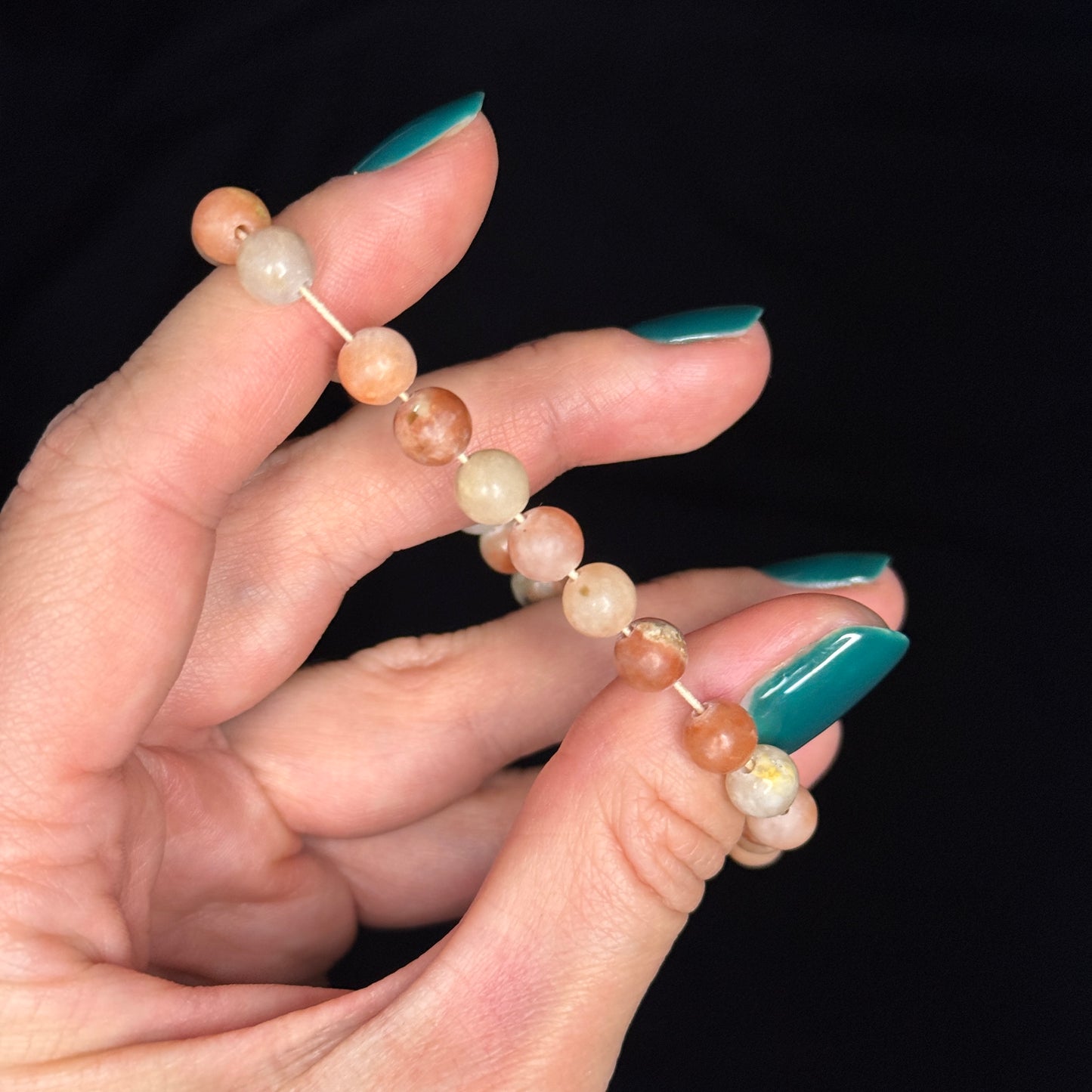 Perlenarmband „Marble Rose“ – Marmor mit 925 Sterling Silber Verschluss