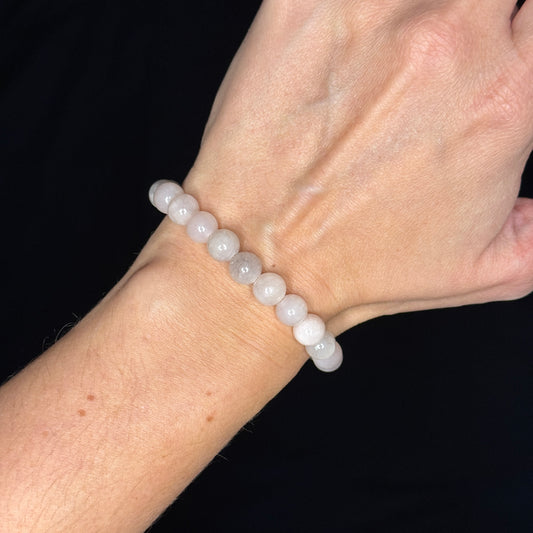 Perlenarmband „Marble Vintage Grey“ – Marmor, gefärbt mit 925 Sterling Silber Verschluss