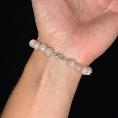 Perlenarmband „Marble Vintage Grey“ – Marmor, gefärbt mit 925 Sterling Silber Verschluss