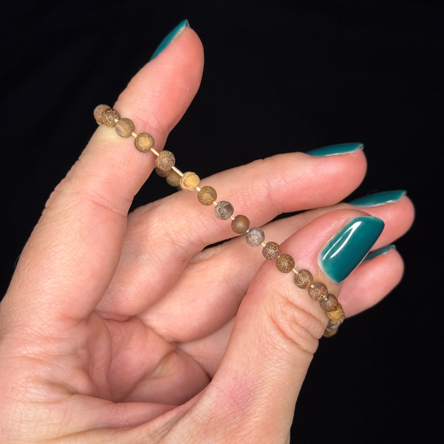 Perlenarmband „Rustic Brown“ – Achat mit 925 Sterling Silber Verschluss