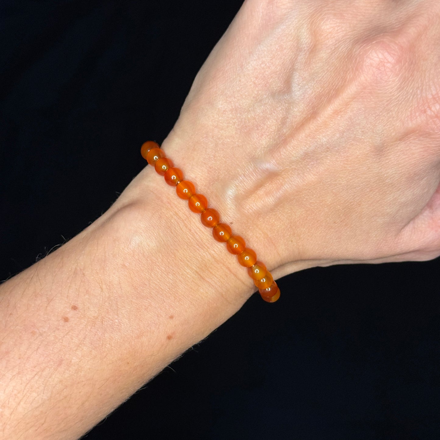 Perlenarmband „Sienna“ – Achat & Karneol mit 925 Sterling Silber Verschluss