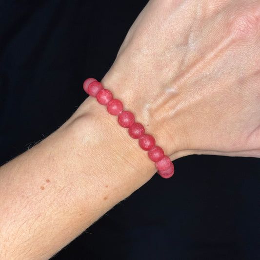 Perlenarmband „Wineberry“ – Quarz-Halbedelstein mit 925 Sterling Silber Verschluss