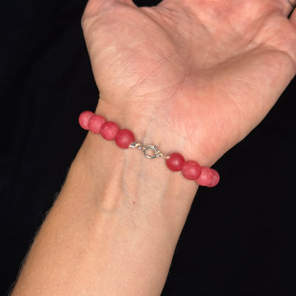 Perlenarmband „Wineberry“ – Quarz-Halbedelstein mit 925 Sterling Silber Verschluss