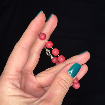 Perlenarmband „Wineberry“ – Quarz-Halbedelstein mit 925 Sterling Silber Verschluss